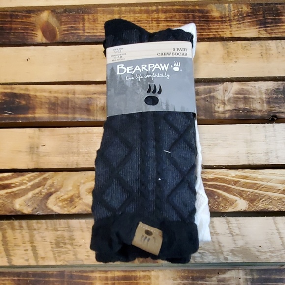 BearPaw Bootsocks 3 Pair B/C/G Womens 9-11 - Picture 2 of 8